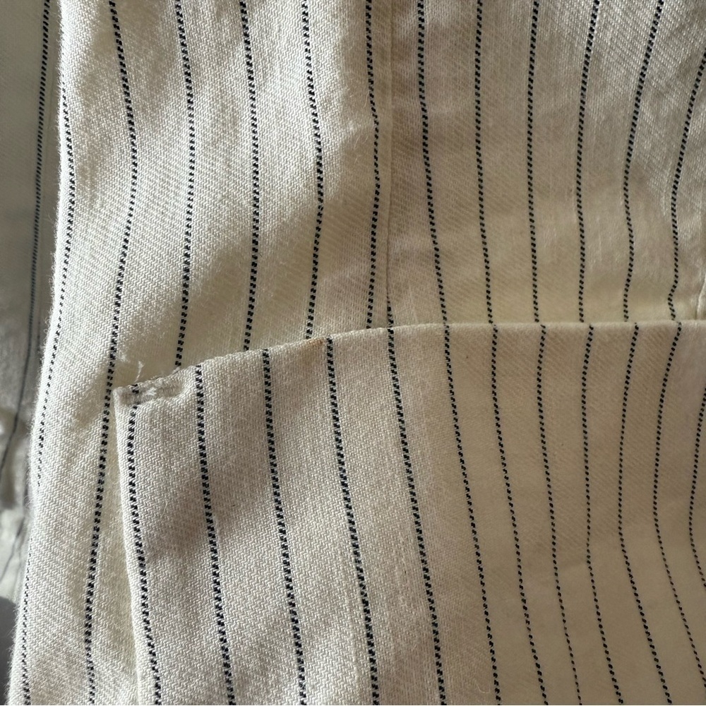 Rag & Bone Blazer Ivory Navy Pinstriped Linen Cotton Blend Business Casual Sz 6 - Picture 10 of 16